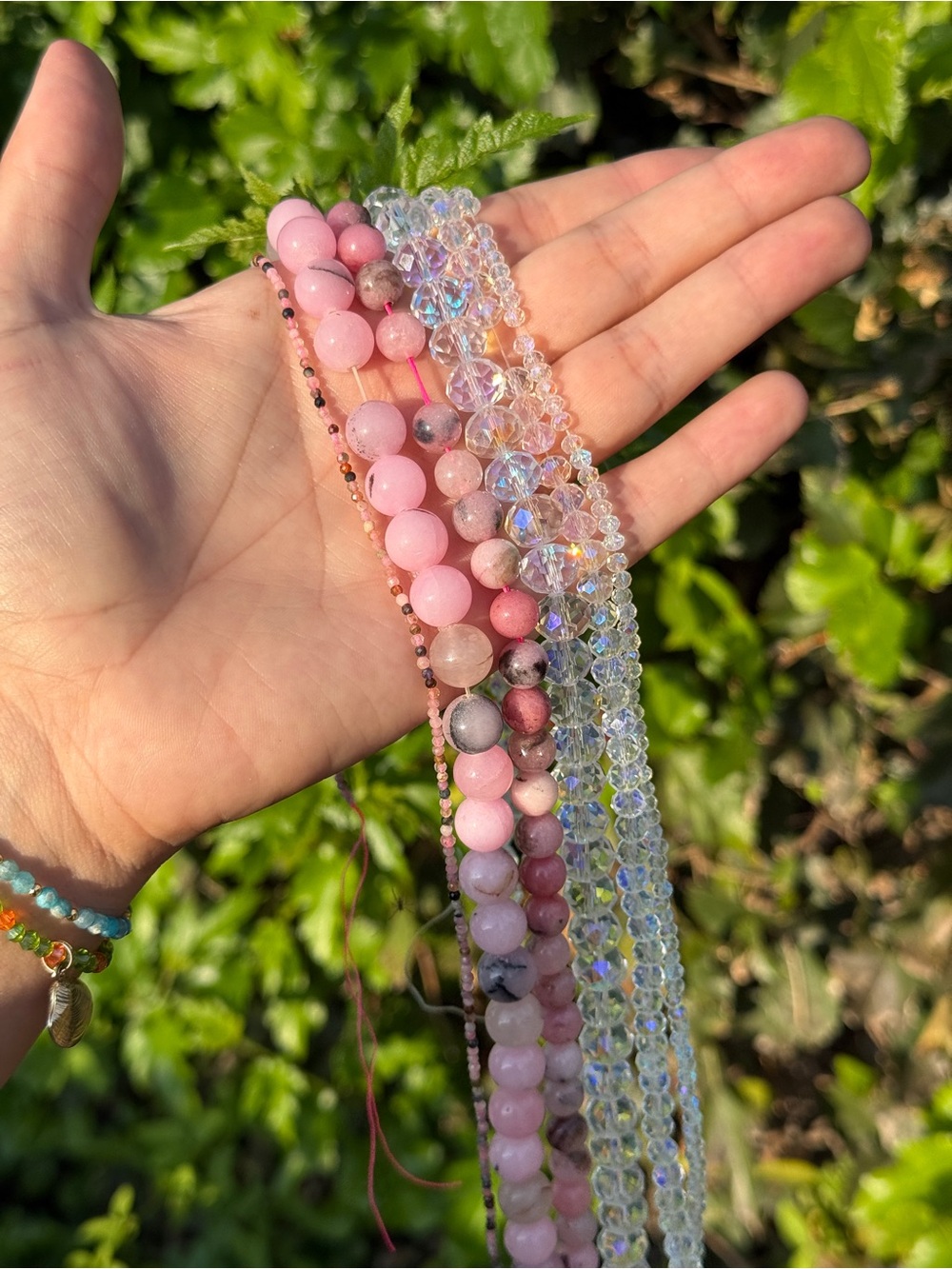 Bulk Lot of Natural Cherry Blossom Jasper, Tourmaline and glass beads